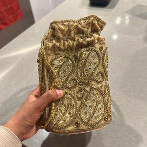 Indian style gold clutch (Potli)